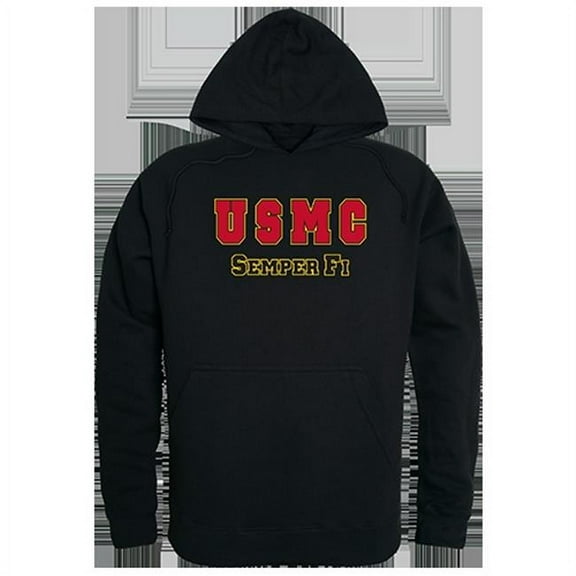Rapid Dominance USMC Semper Fi Graphic Mens Pullover Hoodie [Black - L]