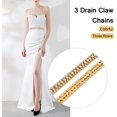 thumbnail image 3 of HAHDAXIA Fashewelry 1 Roll/4.8 Yards 3 Rows Crystal Rhinestone Close Chain 8.5mm Wide Strass AB Color Claw Cup Chain Trim with Gold Base for Sewing, Clothing, Wedding Cake, Wine Glass Decorat, 3 of 6