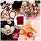 thumbnail image 5 of 12 bolsas de joyería de terciopelo con botón a presión de 2.8x2.8 pulgadas para anillos, collares, pulseras, aretes y relojes, rojo profundo, 5 of 5