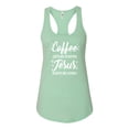 thumbnail image 2 of Wild Bobby Coffee Gets Me Started Jesus Keeps Me Going Inspirational/Christian Women Racerback Tank Top, Mint, Small, 2 of 5