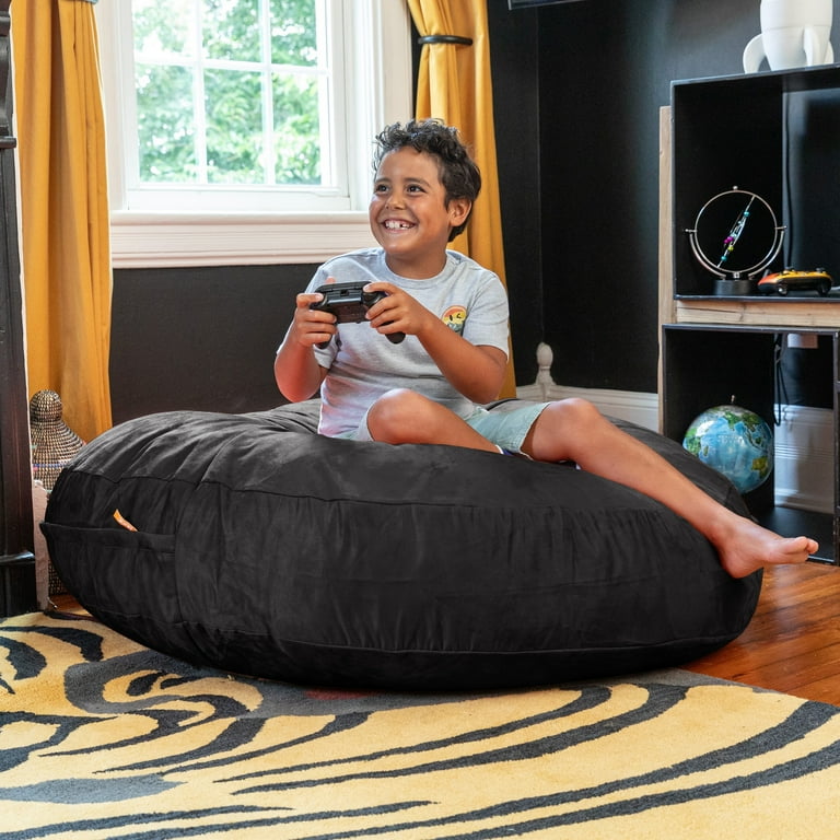 Jaxx 4 ft Cocoon Kids Bean Bag Chair and Crash Pad Black