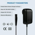 thumbnail image 4 of Nuxkst AC Adapter for Braun Electric 9310cc 9320s 9325s 9330s 9340s 9345s, 4 of 5