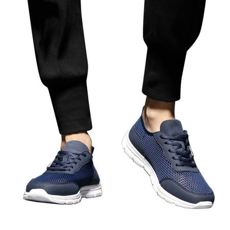 Chenyee Mens Mesh Hollow Out Breathable Sneakers Non Slip Lace Up Walking Shoes Fashion Casual Tennis Shoes