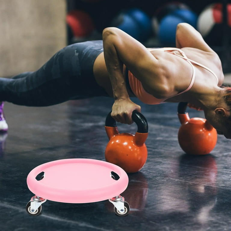 Slider Gym Equipment Fitness Rolling Disc for Belly Training Ab Wheel Roller Sports Knee Guards Pink Pp Metal