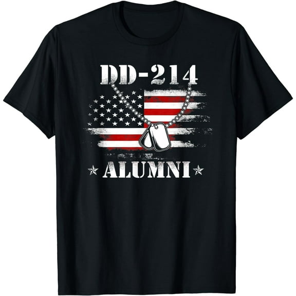 DD-214 Army Alumni Vintage American Flag Shirt Veteran T-Shirt