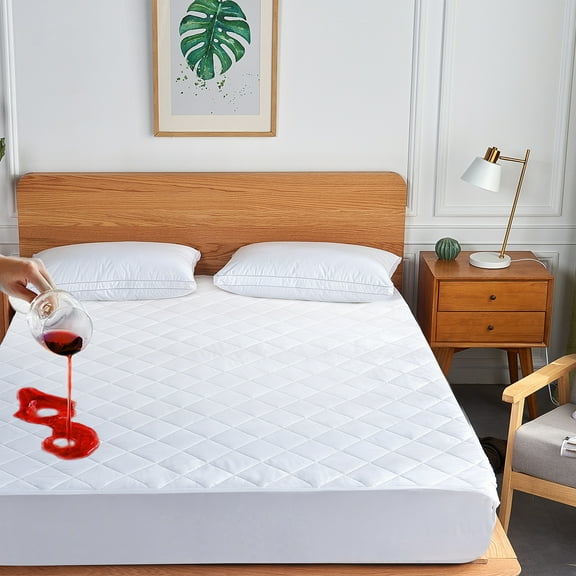 JML Waterproof Quilted Mattress Pad,Fitted Mattress Cover,King