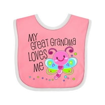 Inktastic My Great Grandma Loves Me Cute Dragonfly Boys or Girls Baby Bib