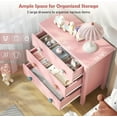 thumbnail image 6 of 3 Drawer Dresser for Bedroom, Small Pink Drawer Dresser with Colorful Cloud Handle, Chest of Drawers for Bedroom, Cute Scalloped Nightstand for Living Room, Entryway and Hallway, 6 of 18