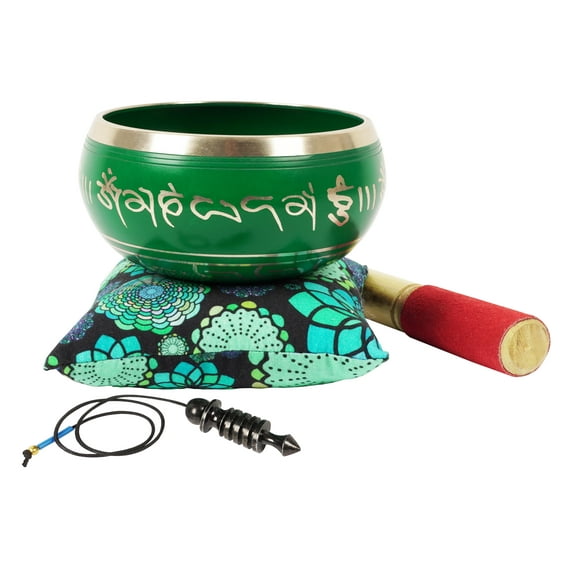 IBA Indianbeautifulart Tibetan Singing Bowl Musical Instrument For Meditation W/ Stick & Cushion Handcrafted In Nepal Bowl For Relaxation, Yoga & Spiritual Healing