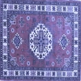 thumbnail image 1 of Ahgly Company Machine Washable Indoor Square Medallion Blue Traditional Area Rugs, 6' Square, 1 of 4