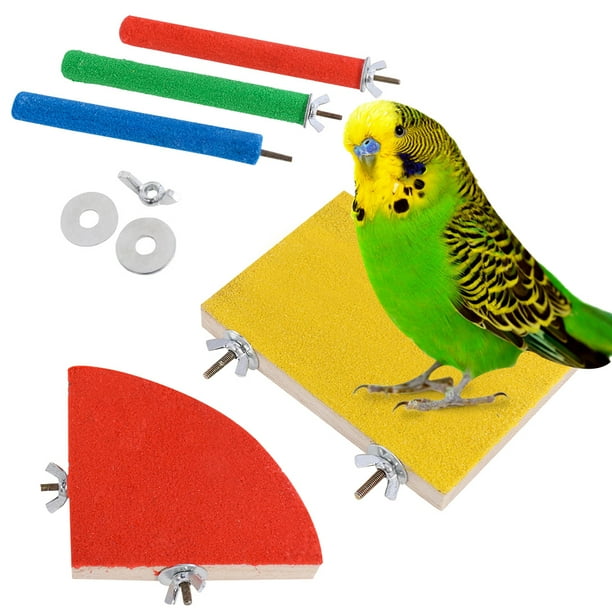 Springcorner 5 Pack Bird Parrot Perches, Natural Wood Bird Perch Stand