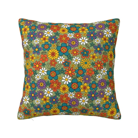 Retro Floral Little Flowers Throw Pillow Covers 12"X12", Polyester Decorative Square Pillow Case For Sofa Bedroom Living Room, Soft Cushion Cover Pillowcase With Hidden Zipper