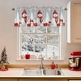 thumbnail image 2 of Red Christmas Snowman Valances for Windows, 42 x 18in, Xmas Balls Box Pine Trees Snowing Grey Rod Pocket Kitchen Valance Curtain Light Filtering Window Treatments for Living Room Bedroom, 1 Panel, 2 of 7
