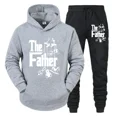thumbnail image 5 of Conjunto de 2 piezas con capucha y pantalones divertidos para papá primerizo, ropa deportiva clásica, sudadera holgada de otoño, traje gráfico, 5 of 5