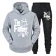 thumbnail image 4 of Conjunto de 2 piezas con capucha y pantalones divertidos para papá primerizo, ropa deportiva clásica, sudadera holgada de otoño, traje gráfico, 4 of 4