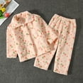 thumbnail image 2 of REDARER 2-Piece Flannel Pajama Set, Soft Long Sleeve Button Down Loungewear, Cozy Kids Homewear for Winter,Size:6-7 Years, 2 of 3