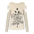 thumbnail image 5 of Haut Blouse Chemise Sans Bretelles à Manches Longues Croisées à Col Rond pour Femme avec Imprimé, 5 of 5