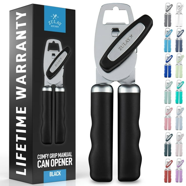 Abridor de latas manual Zulay Kitchen con abrebotellas, color negro