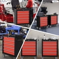 thumbnail image 7 of 5-Drawer Tool Chest,Rolling Tool Cart with Wheels,High Capacity Tool Cabinet with Locking System for Garage, Warehouse, Workshop-Black&Red, 7 of 7