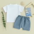 thumbnail image 3 of Bagilaanoe 2pcs Toddler Baby Boy Shorts Set Short Sleeve Letter Print T Shirt Tops + Shorts 6M 12M 18M 24M 3T Kids Casual Summer Clothes, 3 of 8