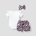 thumbnail image 4 of PatPat Baby Girl Romper and Shorts with Headband Outfits Set, Sizes 12-18 Months, 4 of 7