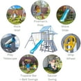 thumbnail image 3 of Teamson Kids Everett Plus Swing Set Playset with Platform & Rock Wall, Gray, 3 of 12