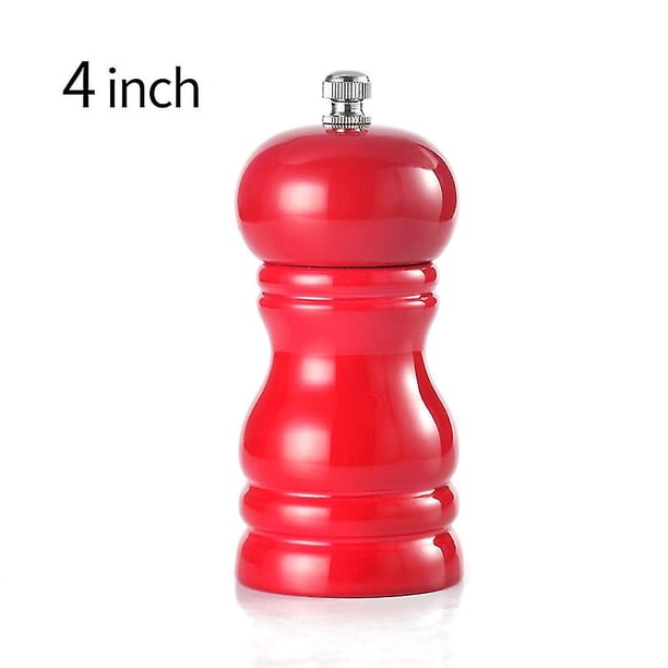 Molinillo de pimienta manual de madera maciza de 4 pulgadas Pimienta negra roja