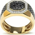 thumbnail image 2 of NYS Jewellers 5.00 Ct Round Cut Black & White Diamond Wedding Band Ring 14K Yellow Gold Plated 925 Sterling Silver For Men's -8, 2 of 5
