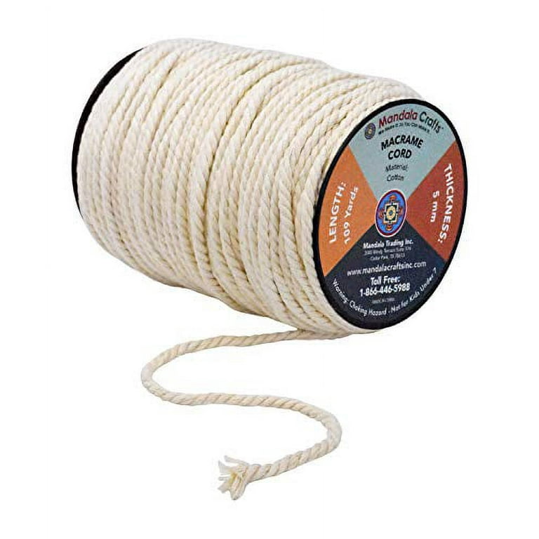 Macrame Cord Cotton Rope Macrame Supplies 3 Ply Twisted Macrame Rope String  Yarn for Plant Hanger Wall Hanging Knitting Wedding Décor by Mandala Crafts  Natural 5mm 109 Yards 
