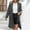 Gray, variant on MKLEKYY Hooded Jacket Women Womens Long Sleeve Full Jackets Patchwork Coat with Button Pockets