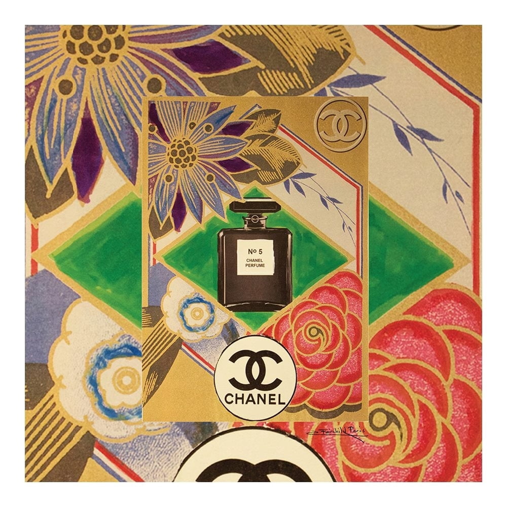 VINTAGE FASHION PERFUME BOTTLE - 14"x14" Canvas Artwork 16 x 20