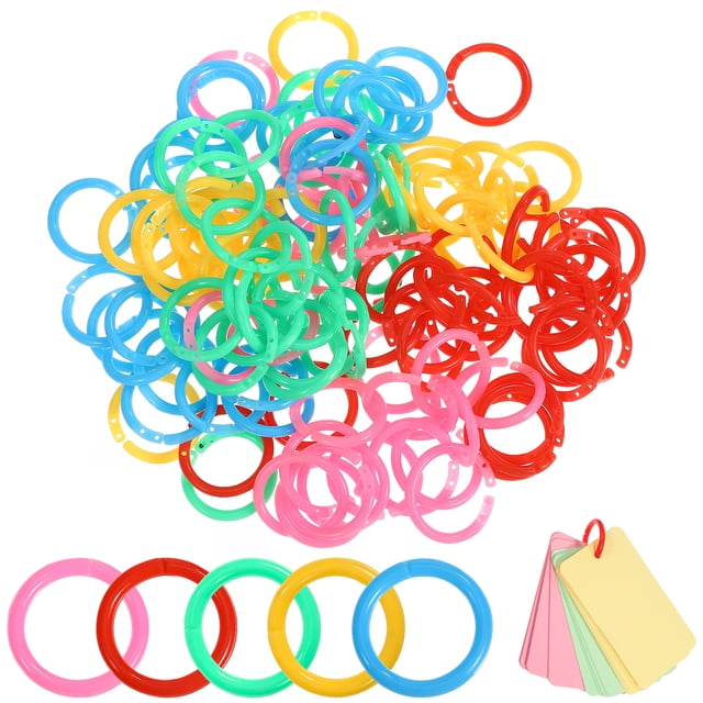 120pcs Binder Rings Book Rings Paper Rings Flashcard Rings Colored Loose Leaf Rings Cards Rings Office Supplies