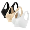 thumbnail image 1 of Pisexur Bras for Women 3 Piece Sets Solid Color High Support Sports Bra Comfy Light Padded Seamless Wireless Bras Plus Size Sports Bras for Women S-5XL, 1 of 6