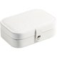 thumbnail image 1 of Caja de almacenamiento de joyas de cuero de PU portátil para viajes, bolsa de almacenamiento, aretes, collares, anillos, caja de joyería blanca, 1 of 5