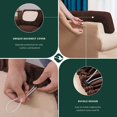 thumbnail image 3 of CHUN YI 2 Piece Stretch Couch Sofa Backrest Cushion Slipcover Checks Spandex Jacquard Fabric (T 2PC, Chocolate), 3 of 6