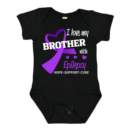 

Inktastic I Love My Brother with Epilepsy Hope Support Cure Gift Baby Boy or Baby Girl Bodysuit