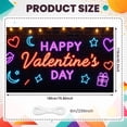 thumbnail image 2 of Neon Happy Valentine's Day Banner Heart Pattern Valentine's Day Backdrop Colorful Neon Romantic Display for Couple Gathering Indoor Party Romantic Dinner, 2 of 3
