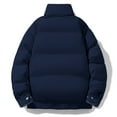 thumbnail image 4 of PiGOGI Men's Winter Jacket Warm Stand Collar Zipper Padded Quilted Coat Long Sleeve Casual Outdoor thermal Windproof Navy 3XL, 4 of 4