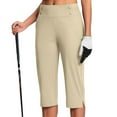 thumbnail image 3 of Bloomae Dressy Capri Pants for Women Work Casual Cropped Pants High Waist Stretch Womens Golf Capris Pants for Summer with Pockets Beige XXXXL, 3 of 7