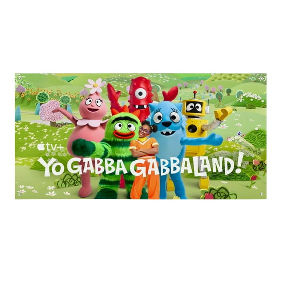 Yo Gabba Gabba-Theme Backdrops Banner Birthday Party Decor Supplies Personalized Party Backdrop Decoration,5x3ft（150x90cm）
