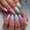 A6, variant on (Buy 2 Get 1 Free)Purple Press On Nails Almond Medium Fake Nails Glossy Nail Press Ons With 3D Rhomb Shaped Designs Acrylic False Nails Purple Full Cover Glue On Nails Stick On Nail For Women 24Pcs