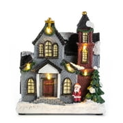 innodept12 LED Light Christmas Decorations Church Village Collectible Buildings 6 inches Multicolor