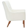 thumbnail image 4 of Safavieh Amina Mid-Century Wood and Fabric Dining Arm Chairs, Creme, 4 of 6