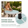 thumbnail image 4 of Round Outdoor Tablecloth with Umbrella Hole and Zipper, Aqua Ombre Stripes Tablecloth with Elastic Waterproof, Modern Abstract Stripes Aesthetic Patio Table Covers for 45" - 54" Picnic Pool Tables, 4 of 9
