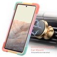 thumbnail image 4 of Nalacover Heavy Duty Case for Google Pixel 6 Pro, Armor Military Grade Ring Holder Kickstand Rugged PC Soft TPU Shockproof Cover Magnetic Car Mount Triple Layers Colors Design Case,Rainbow, 4 of 7