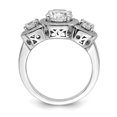 thumbnail image 2 of 925 Sterling Silver Cubic Zirconia Cz Ring Engagement Three Stone, 2 of 7