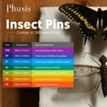 thumbnail image 2 of Phusis Stainless Steel Insect Pins - Set of 200 - Hard Plastic Storage Vial - Size #4 - for Entomology, Science Education, Butterfly, Moth and Insect Collectors (#4, 2), 2 of 8