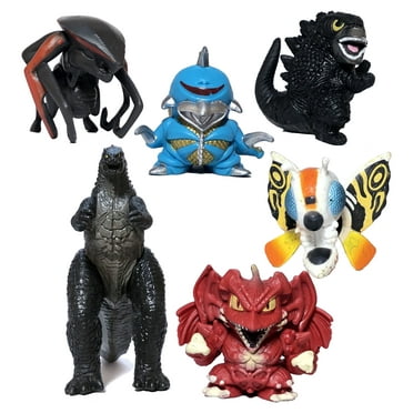 Set of 6 Godzilla Toys Movable Joint Birthday Kids 2019 Action Figures Destoroyah Gigan MUTO Mothra Chibi King of The Monsters Pack Plastic Mini Dinosaur Movie Playsets Cake Toppers Package