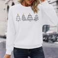thumbnail image 6 of Fiaer Ladies Sweatshirts Christmas Tree Crew Neck Pullover Long Sleeve Baggy Plus Size Fashion Xmas Tops White XL, 6 of 6