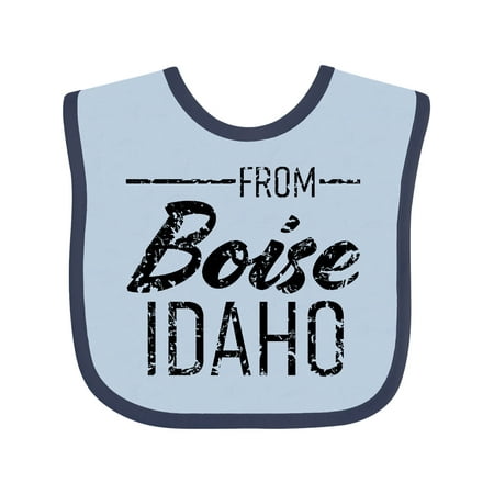 

Inktastic From Boise Idaho in Black Distressed Text Gift Baby Boy or Baby Girl Bib